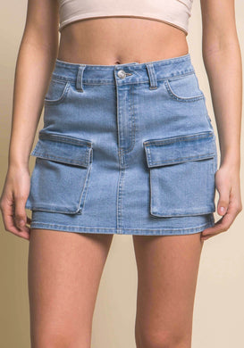 Cargo Denim Skirt