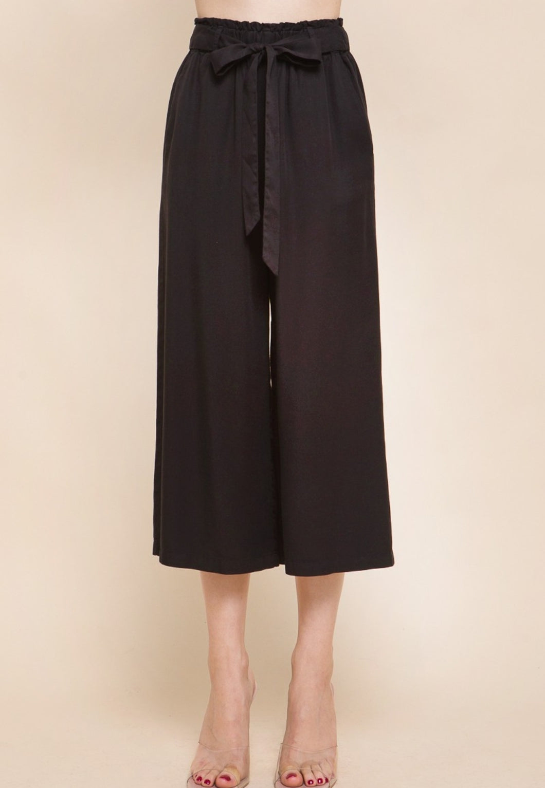 Cropped Tie Front Pant