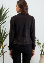 Faux Suede Moto Jacket