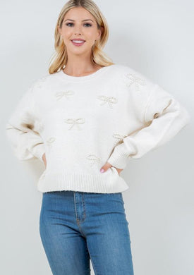 Beaded Ribbon Sweater