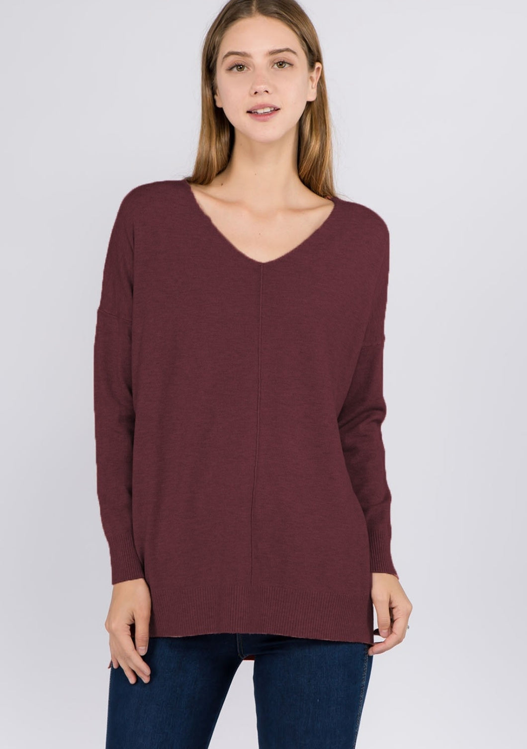 V Neck Basic Sweater