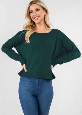 Seam Front Round Neck Sweater