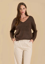 V Neck Sweater Chocolate