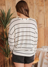 Stripe V Neck Drop